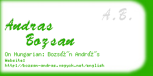 andras bozsan business card